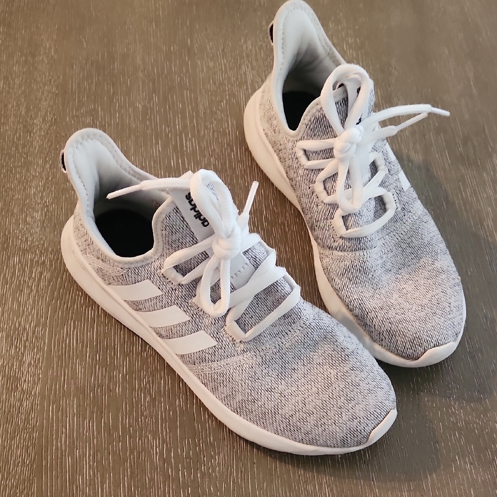 Adidas Gray and White Sneakers